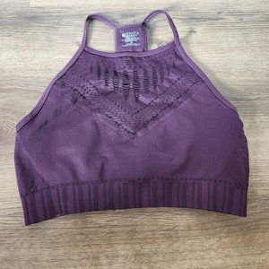 Athleta Halasana Macrame Bra-Auberge (Dark Purple)